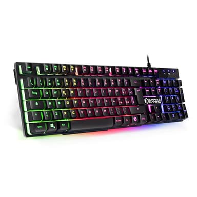 EMPIRE GAMING - Tastiera Gaming K300 QWERTY Italiana -105 Tasti Semimeccanica -Retroilluminazione LED RGB -19 Keys Anti-ghosting -12 Scorciatoie multimediali - USB con Filo