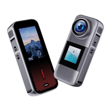 fceoul Action Cam - Fotocamera Subacquea con Doppio Schermo, telecamera moto, Kit Avventura (Include Scheda SD 32GB) - Ideale per Sport Estremi e Riprese in Movimento