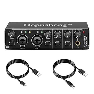 Depusheng RX2 USB interfaccia audio computer registrazione scheda mixer audio, per home studio, può collegare un microfono a condensatore 48V, registrazione chitarra