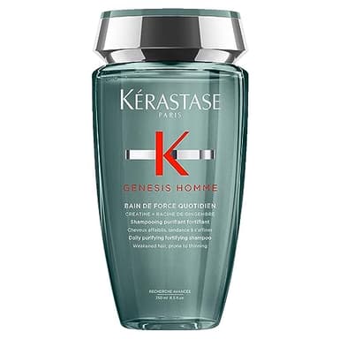 Kérastase, Genesis Homme, Shampoo per Capelli Indeboliti Tendenti Ad Assottigliarsi, Bain de Force Quotidien, 250 ml