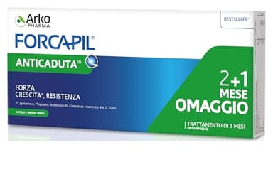 Arkopharma Forcapil Anticaduta - Integratore Alimentare per Capelli - Con Capelvenere, Equiseto, Vitamine B5, B6, B8, B9 e Zinco Vitamina B8 e Zinco - Promo Pack - 1 Confezione da 90 Compresse