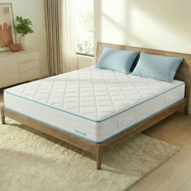 Sleephome Materasso Matrimoniale 160x200 h 25 cm Molle Insacchettate e Memory Lite Vaniglia - Ortopedico, Sostegno Dinamico, Stabilità di Coppia - Made in Italy