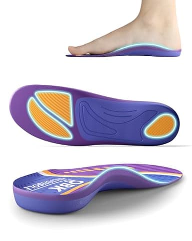 Plantari per Fascite Plantare, QBK Solette Metatarsalgia sollievo efficace per Piede Piatto, Ginocchia A Valgo, Tendinite D'Achille, Alluce Valgo, Per Comodità, Ammortizzanti, Antiscivolo. L