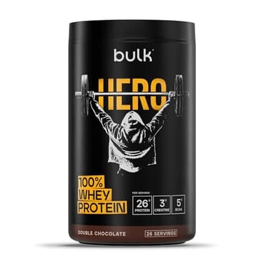 Bulk Hero 100% Whey Proteine in Polvere | Doppio Cioccolato | 910g | 26g Proteine + 3g Creatina | 5g BCAA | Basso Zucchero | Assorbimento Rapido | Isolato, Idrolizzato & Concentrato