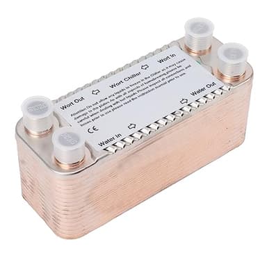 Riuulity Raffreddatore per Mosto a 30 Piastre, Refrigeratore Controcorrente, Scambiatore di Calore in Acciaio Inossidabile per Birra Fatta in Casa Efficiente, Filettatura NPT da 1/2 Pollice