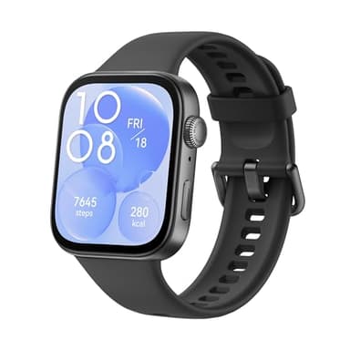 HUAWEI WATCH FIT 3, Display AMOLED da 1.82", Design ultra-sottile, Monitoraggio completo del fitness, Monitoraggio salute 24h, Compatibilità con iOS e Android, Chiamate Bluetooth, Nero