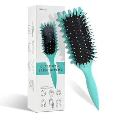 CNMTCCO Curl Hair Brush, Curl Brush, Curl Definire Styling Brush, Spazzola per capelli per combinare e modellare, Spazzola capelli ricci, Spazzola per capelli per districarsi per le donne (Green)