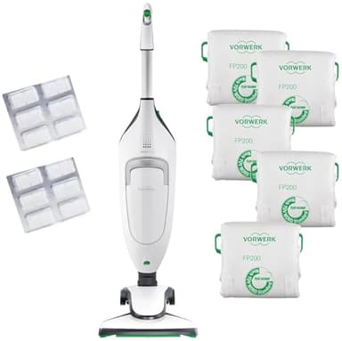 VORWERK FOLLETTO VK220S NUOVO – Aspirapolvere con Filo con Kit di Accessori incluso (spazzole, sacchetti, profumini) (KIT: 6 Sacchetti + 6 Fragranze)