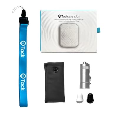 Tack GPS Plus Care Bundle con tariffa mensile più bassa + 30 giorni di durata della batteria Rilevamento di caduta + SOS + rilevatore di elevazione interna - per bambini, anziani, autismo, Alzheimer,