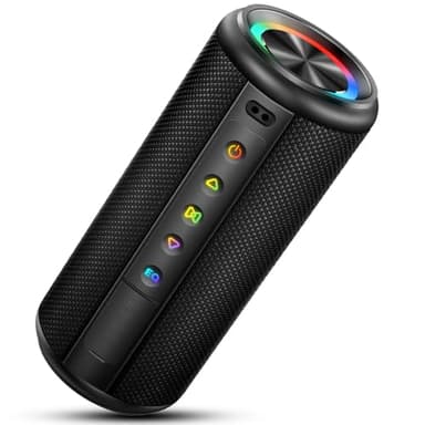 Cassa Bluetooth Portatile Potente 20W, Altoparlante bluetooth 5.4 con Luci RGB, 15 Ore di Autonomia, IPX5 Impermeabile Speaker Supporto Micro-Con, TWS Accoppiamento, AUX/TF Card per Esterno Festa