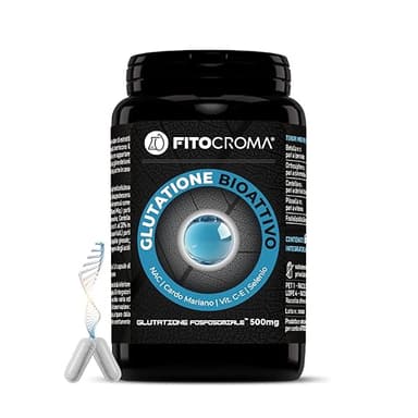 Glutatione Fosfosomiale™ 500mg + Nac, Cardo mariano e Antiossidanti, Glutatione Forte, Detox/Antiage, Glutatione integratore, Glutatione ridotto, 120 capsule vegane