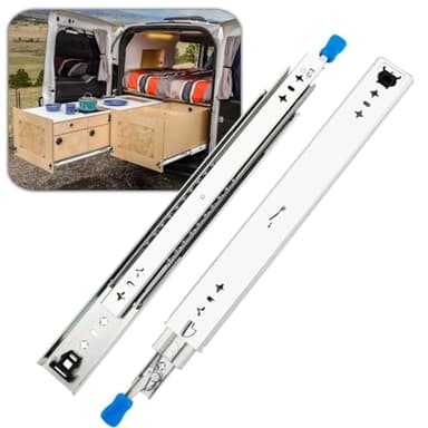 Guide per Cassetti con Serratura di Grado Industriale Guide Cassetti Lunghe 1500 1400 1300 1200 1100 1000 mm Estrazione Totale, Acciaio Robusto 1 Paio (Misurare : Storage 1000mm - Extension 2000mm)