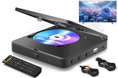 Blu Ray Player 1080P Blu Ray Disc Player per Home Cinema Riproduce tutti i DVD e la regione B 2 Blu Ray supportano chiavetta USB 128 GB con uscita HDMI e AV incluso convertitore PAL NTSC e cavo di