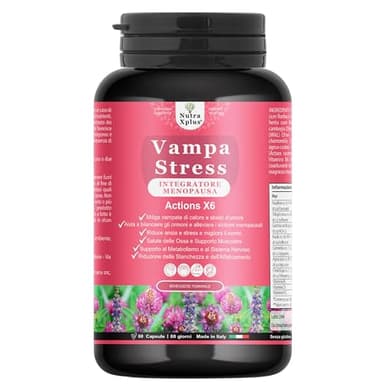 Vampa Stress Menopausa Integratori COMPLETO con Isoflavoni Trifoglio Rosso forte, Cimicifuga Kudzu, Ricco di Vitamina D3, B6, B12 controlla Vampate di Calore, Sbalzi d’Umore