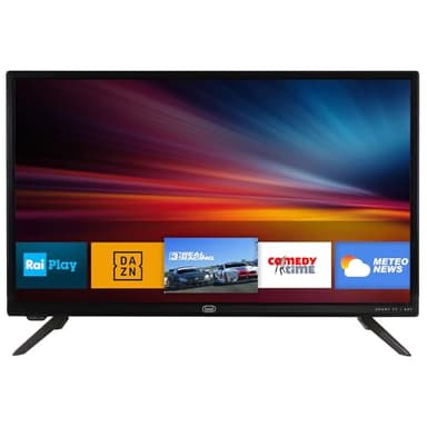 Trevi LTV 2410 SMART Smart TV Android Portatile 24", Decoder Digitale Terrestre e Satellitare, USB, HDMI, Alimentazione a Corrente e Presa Accendisigari 12V, Ideale per Viaggi e Campeggio