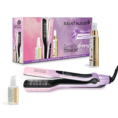 Demeliss Piastra a Vapore Titanium DREAMS EDITION - Trattamento Cheratina 100ml, Elisir di Lucentezza 50ml Inclusi - Liscio Alta Performance, Idratazione Intensa - Per Tutti i Tipi di Capelli