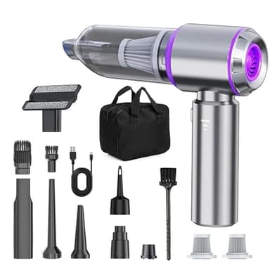 DiliDala Aspirapolvere per Auto, Aspirapolvere Portatile 25000PA, Ricarica Rapida Migliorata, Mini Aspirapolvere, Mini Aspirapolvere per Auto per Tappeti e Peli di Animali (viola)