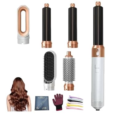 Bellora Beauty Milano MultiStyler 5 in 1, Spazzola Asciugacapelli Rotante Lisciante for Capelli, Air Styler Set for Capelli Ricci, Lisciante, Asciugare (Bianco)