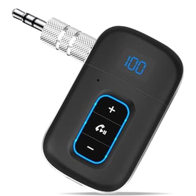 Vemfay Ricevitore Bluetooth Auto Aux Ricevitore BT 5.3, Adattatore Auto Jack 3.5 mm, Adattatore Bluetooth per Stereo/Cuffie Cablate/Altoparlante