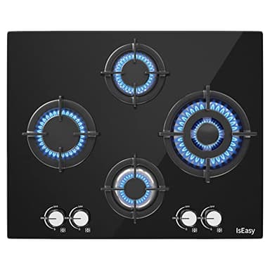 Piano Cottura a Gas, Vetro Nero（4 fuochi-8750W）