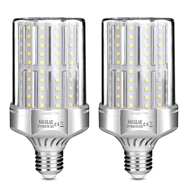 SAUGLAE Lampadine LED da 32W, 260W Lampadine a Incandescenza Equivalenti, Bianco Freddo 6000K, 3600Lm, E27 Vite Edison, 2 Pezzi