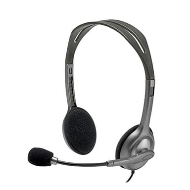 Logitech H111 Cuffie Cablate per Computer, Stereo con Microfono, Cancellazione Rumore, ‎Jack Audio da 3.5 mm, PC/Mac/Laptop/Smartphone/Tablet, Nero