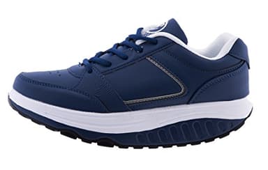 EGLEMTEK Scarpe Uomo Benessere Dimagranti Sportive Fitness BASCULAN TM (Blue Navy (New), 44)