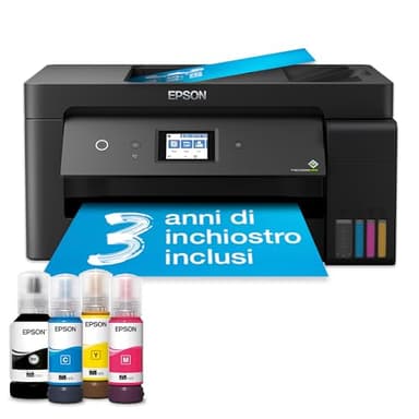 Epson EcoTank ET-15000 Stampante Multifunzione A3+ con Serbatoi Ricaricabili Alta Capacità, 4 Flaconi Inclusi fino a 6200pag B/N 5200pag Colore, ottieni 70€ di cashback