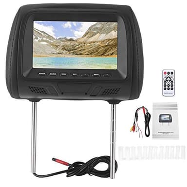 Lettore DVD per poggiatesta per auto, Lettore video per poggiatesta per auto HD da 7 pollici con supporto per poggiatesta e Bluetooth, Monitor per poggiatesta per auto multifunzione per video, giochi