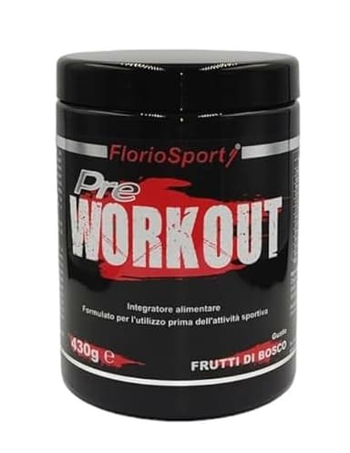 Pre Workout FlorioSport 430 g. (30 dosi) Integratore Alimentare Preworkout per Sportivi a Base di Creatina, Arginina, Beta Alanina, Citrullina, Taurina.