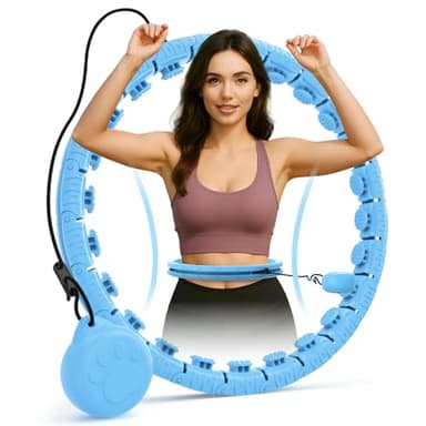 JLoibao Hula Circle Hoop ponderato per adulti con palla dolce, Infinity Fiteness Hoop Plus Size, include 24 maglie staccabili, per donne attrezzature per esercizi intelligenti