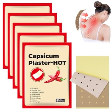 XPJBKC Cerotti per Alleviare Il Dolore, 40 Pezzi Cerotti Antidolorifici Schiena, Cerotto Naturale Capsaicina, Cerotti Mal Di Schiena per Ginocchia, Schiena, Dolori Muscolari
