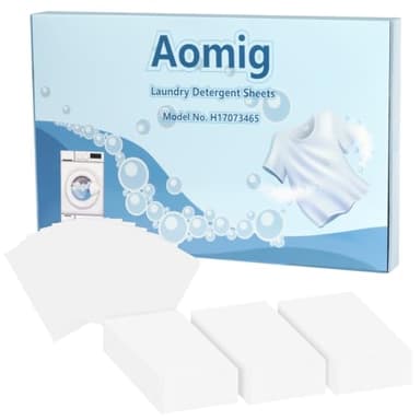 Aomig Fogli per detersivo per bucato, 90 fogli ultra concentrati, per rimuovere le macchie profonde, strisce detergenti per bucato, strisce ecologiche per sapone per bucato a casa e in viaggio
