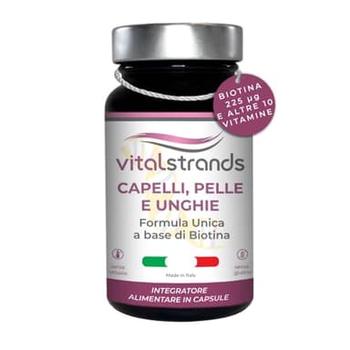 VITALSTRANDS | Biotina Capelli Pelle Unghie | Vitamine per Capelli | Integratori per Capelli con Formula Unica Specifica per Crescita Capelli