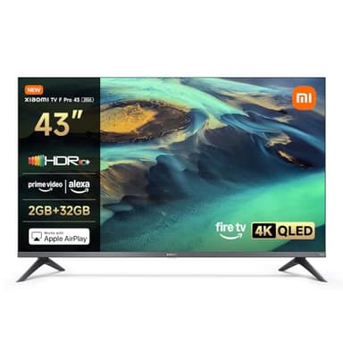 Xiaomi TV F Pro 43,43 pollici (101 cm), 4K UHD QLED,Smart TV, Fire TV, Triple Tuner DVB-C/S/S2/T/T2,HDR10+, MEMC, Controllo Vocale Alexa, 2GB+32GB, Compatibile con Apple AirPlay
