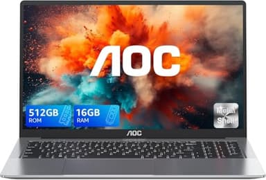 AOC 15,6" PC Portatile CPU Twin Lake-N150(Fino a 3,6GHz) Computer Portatile,RAM 16GB SSD 512GB,WiFi,BT5.0,Type_C, USB3.2,HDMI, Alte Prestazioni Notebook