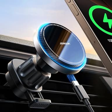 JOYROOM Caricatore Wireless Auto Magsafe [15W Ricarica Veloce & Ventilatore] Supporto Telefono Auto Magnetico per Presa d'Aria, Ricarica Wireless Auto Compatibile con iPhone 16/15/14/13/12 Serie