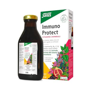 Salus Immuno Protect - Integratore alimentare per favorire la normale funzione del sistema immunitario, con vitamine, minerali ed echinacea - 250ml