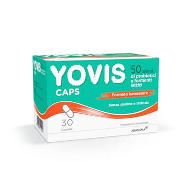 Yovis Caps, Probiotici per il Benessere Intestinale, 50 Miliardi di Fermenti Lattici Vivi, Senza Glutine e Lattosio, 30 Capsule Deglutibili