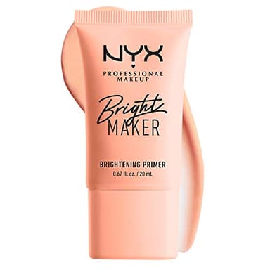 NYX Professional Makeup Primer Bright Maker, Base per makeup, Primer illuminante all'estratto di papaya e con crema idratante, Infuso con mica per un finish satinato, Formula vegana, 20 ml