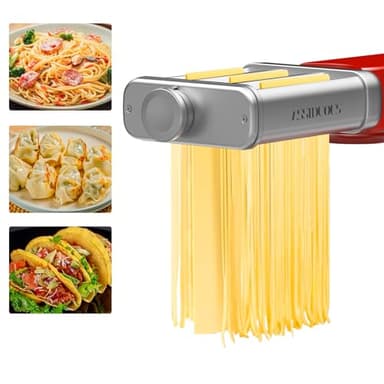 Set per tagliatella KVC/KVL Kenwood per robot da cucina e macchina per la pasta 3 in 1, in acciaio inox, con rullo per spaghetti e tagliaverdure per la pasta, per Kenwood