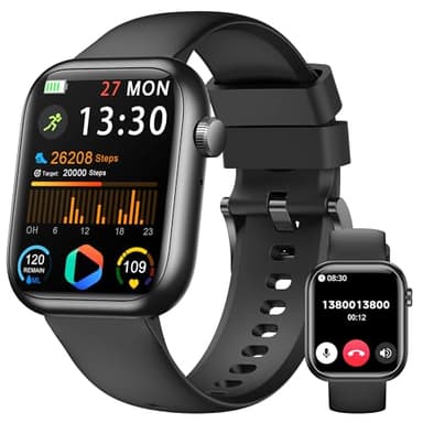 RLQA Smartwatch Uomo Donna, 1.83'' Orologio Smartwatch con Contapassi,120+ Modalità Sportive,Cardiofrequenzimetro/Pressione Sanguigna/Sonno,IP68 Chiamata Bluetooth Smart Watch per Iphone&Android