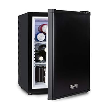 KLARSTEIN Happy Hour Mini Frigo Portatile da Camera, Frigorifero Silenzioso da Ufficio, con Illuminazione Interna e Ripiani Rimovibili, 5-15°C, 40L