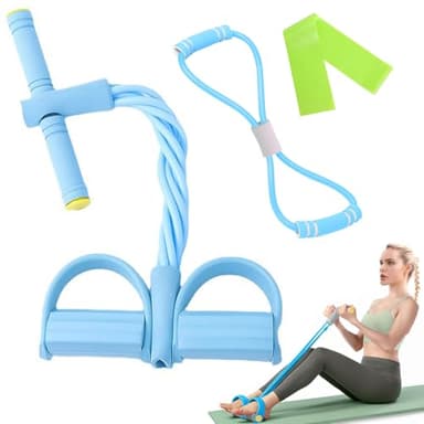 lomdung Fitness Corda Eelastica per Pedali con Figura 8 Estrattori e Fasce Fitness, Corda Elastica in Gomma a 6 Tubi, Fasce per Esercizi Fitness Sicure Non Tossiche, per Allenamento Vita Gambe Addome