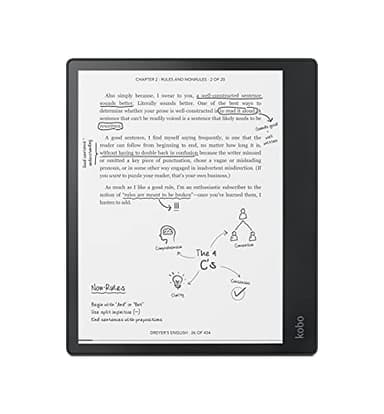 Pacchetto Kobo Elipsa eReader. Touchscreen antiriflesso da 10,3" . Il pacchetto include Kobo Elipsa, 1 Kobo Stylus e 1 SleepCover