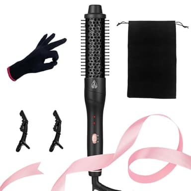Spazzola Termica Rotante per Capelli 38mm, Spazzola Rotonda Professionale con Aria Calda, Arricciacapelli e Lisciante 2 in 1, Volumizzante per Styling Rapido, Ceramica e Tormalina Anticrespo, Ideale p