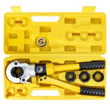 QWORK® Pinza Crimpatrice Tubi, 100 kN Pressatrice Multistrato Manuale TH16, TH20, TH26, TH32, Soltanto per Tubi Alluminio-plastica e Tubi PEX