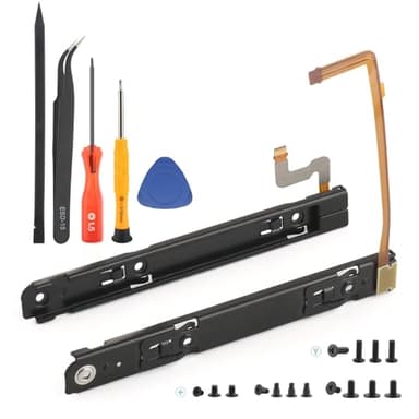 RongZy 2 PCS Destra e Slitta Guida di Scorrimento per Nintendo Switch OLED L/R Slider di Ricambio con Cavo Flessibile per Nintendo Switch OLED Barra di Scorrimento con Strumenti XX