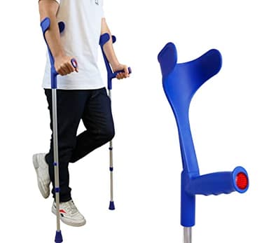 PEPE Mobility Stampelle Ortopediche Regolabili (x2 Unità), Coppia Canadesi Antiscivolo, Blu - Prodotto in Europa