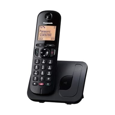 Panasonic KX-TGC250JTB Telefono Cordless Digitale per Anziani con Blocco delle Chiamate Indesiderate, Display di Facile Lettura, Vivavoce, Sveglia, Ricevitore Singolo, ID Chiamante, Nero